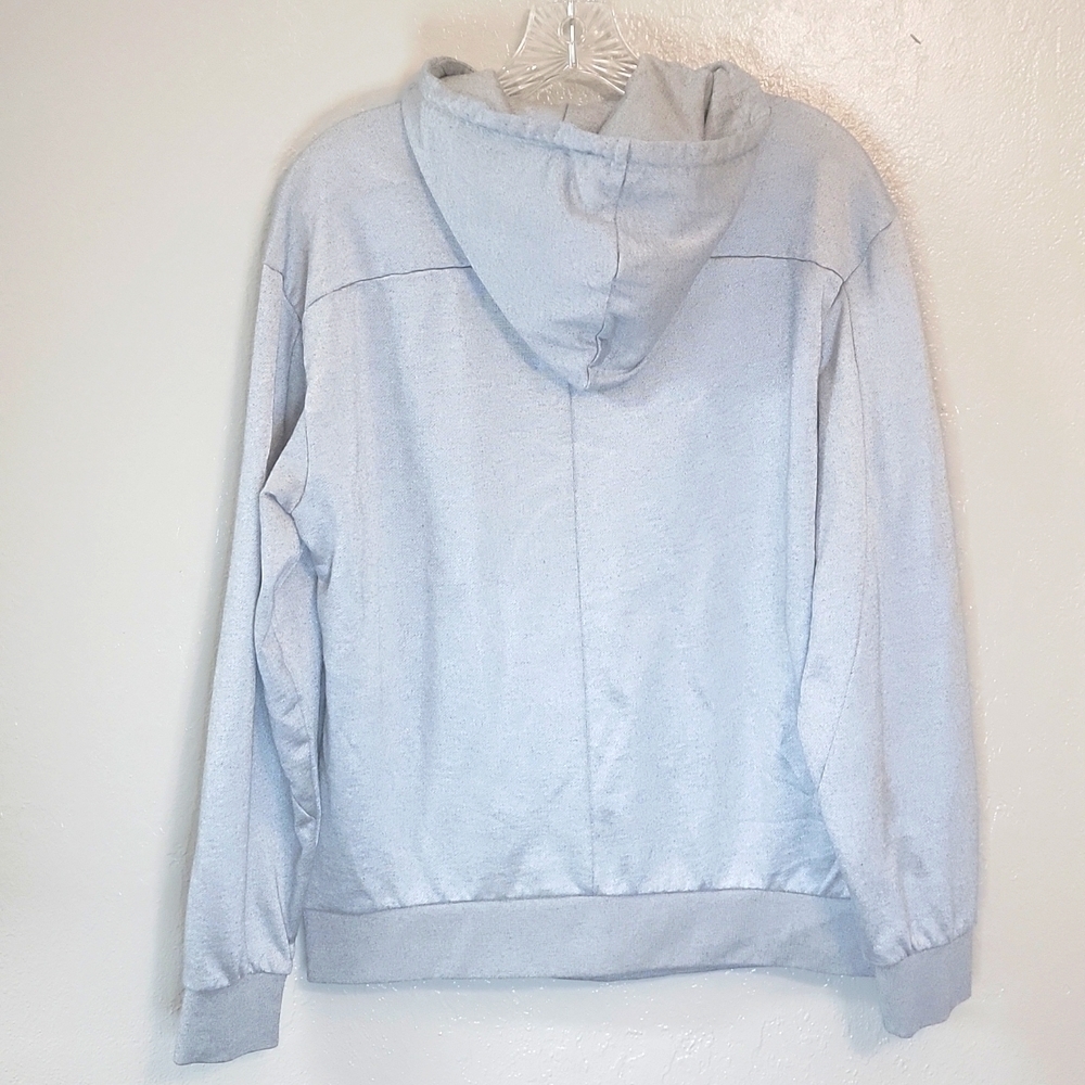 A|X ARMANI EXCHANGE, METALLIC GRAY HOODED SWEATSHIRT. - Picture 2 of 7